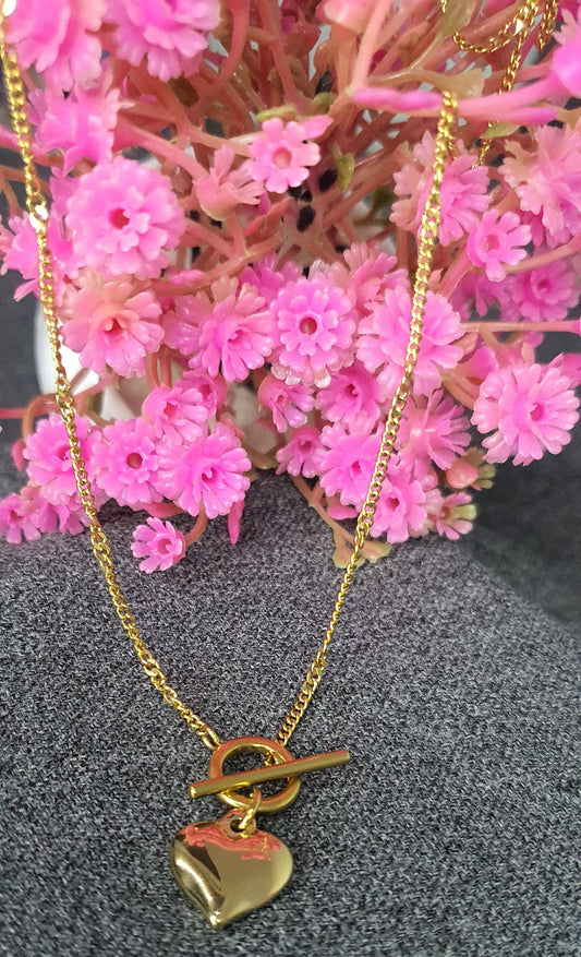 Elegant Gold Heart Pendant Necklace for Women - Mux E Mart