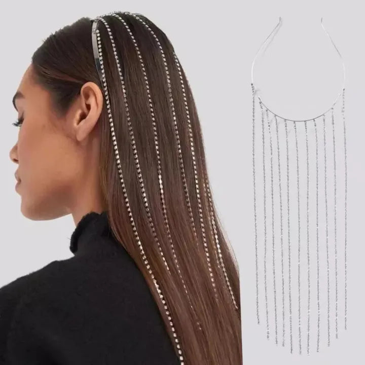 Crystal Tassel Headband – Elegant Hair Hoop for Women & Girls - Mux E Mart