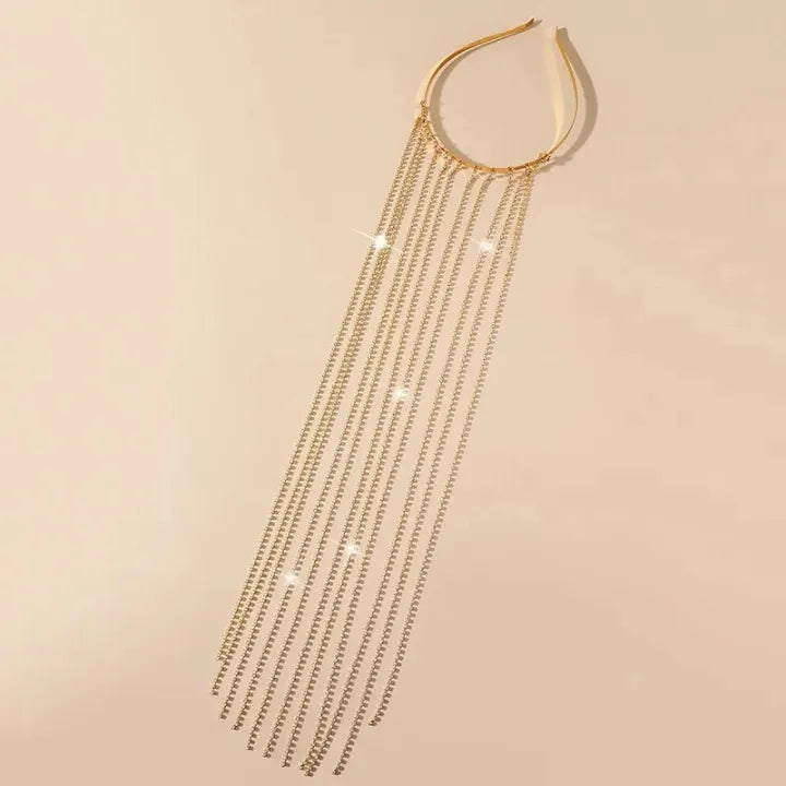 Crystal Tassel Headband – Elegant Hair Hoop for Women & Girls - Mux E Mart