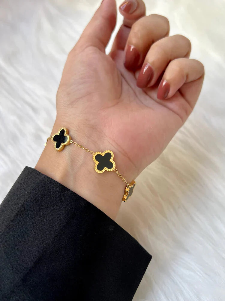 Clover Bracelet for Girls – Trending Stainless Steel Bracelet - Mux E Mart