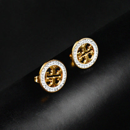 Elegant Tory Round Stainless Steel Earrings for Women | Modern shine, timeless charm - Mux E Mart