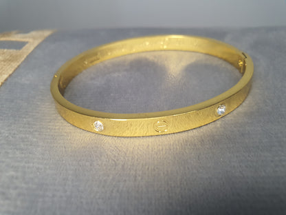 Luxury Gold Bangle with Sparkling Crystals for Women - Mux E Mart