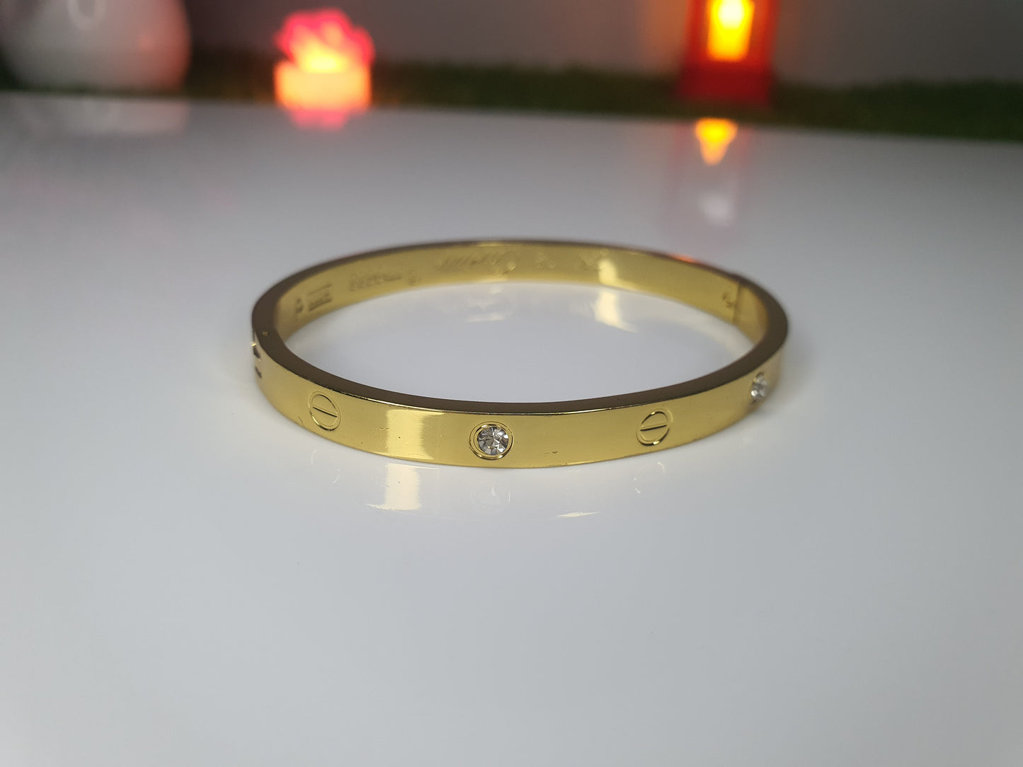 Luxury Gold Bangle with Sparkling Crystals for Women - Mux E Mart