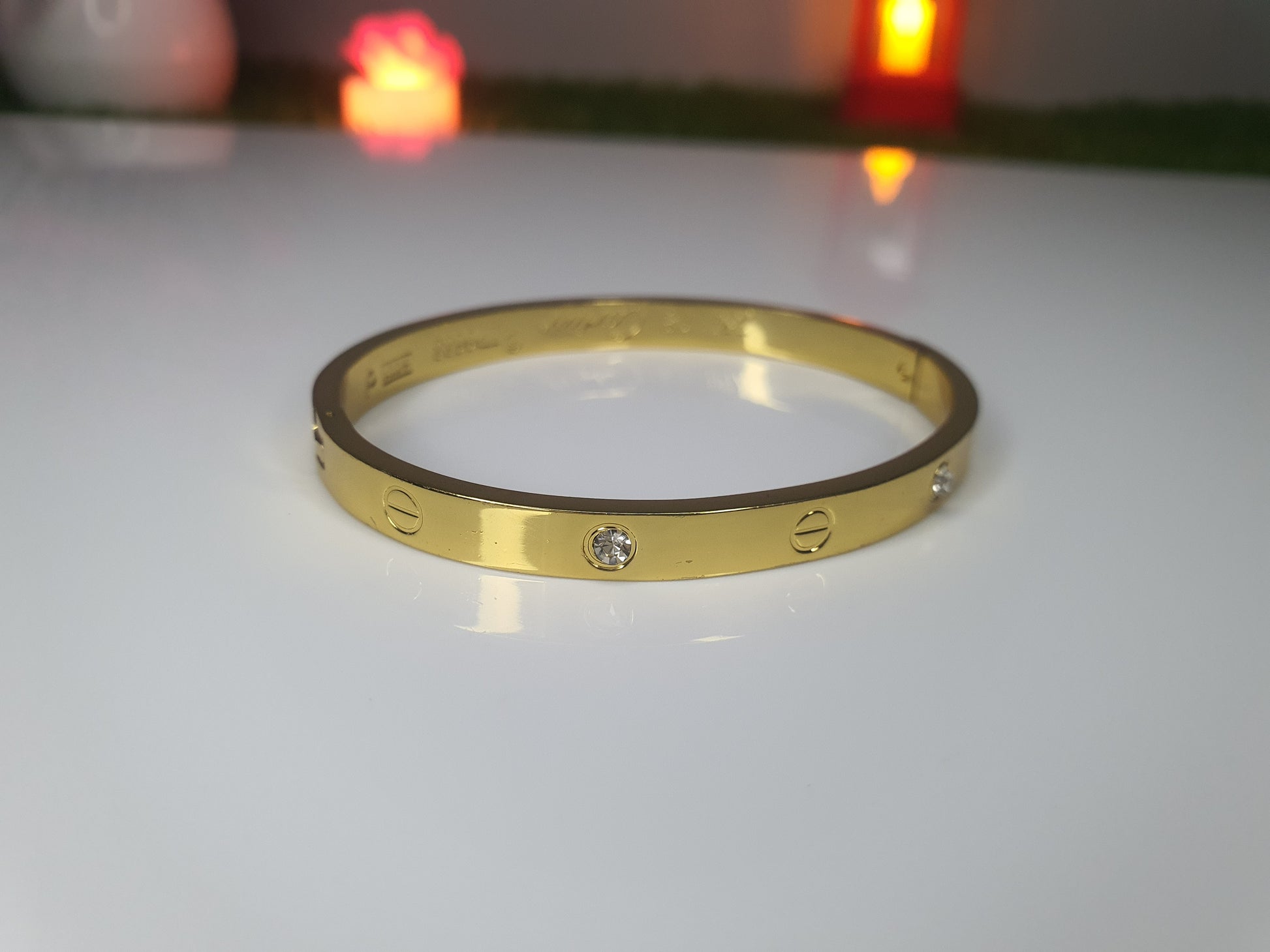 Luxury Gold Bangle with Sparkling Crystals for Women - Mux E Mart