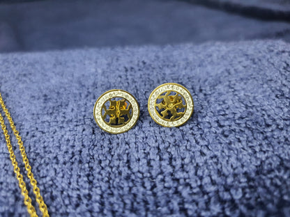 Elegant Tory Round Stainless Steel Earrings for Women | Modern shine, timeless charm - Mux E Mart