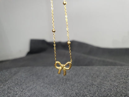 Gold Bow Stud Earrings for Women | Elegant Heart Jewelry Gift - Mux E Mart