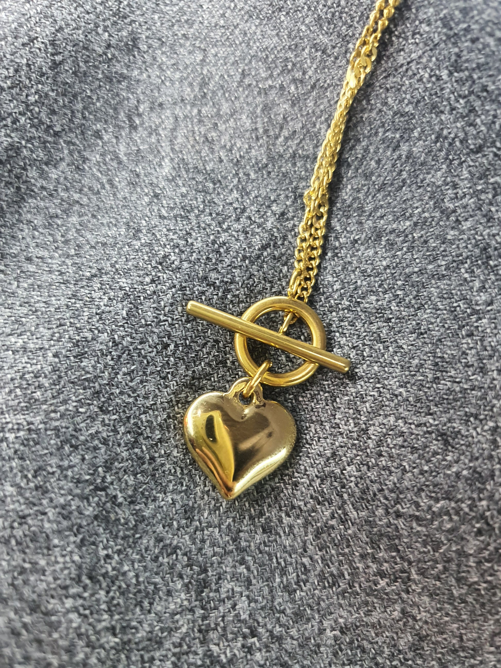 Elegant Gold Heart Pendant Necklace for Women - Mux E Mart