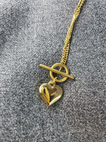 Elegant Gold Heart Pendant Necklace for Women - Mux E Mart