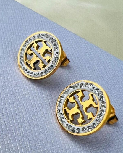 Elegant Tory Round Stainless Steel Earrings for Women | Modern shine, timeless charm - Mux E Mart