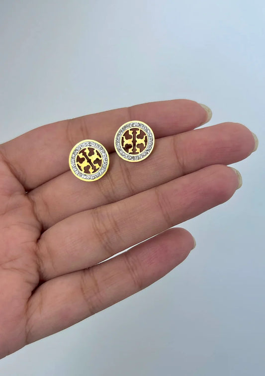 Elegant Tory Round Stainless Steel Earrings for Women | Modern shine, timeless charm - Mux E Mart