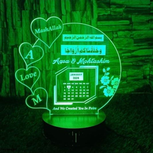 Customize 3D Illusion Calendar Lamp, Night Lamp, Lamp, Decoration Piece, Home Decor