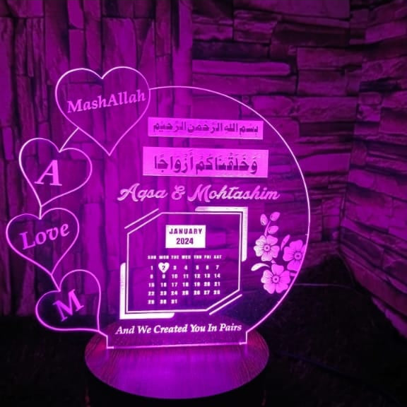 Customize 3D Illusion Calendar Lamp, Night Lamp, Lamp, Decoration Piece, Home Decor