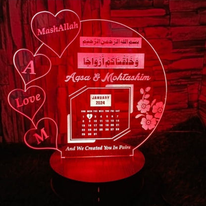 Customize 3D Illusion Calendar Lamp, Night Lamp, Lamp, Decoration Piece, Home Decor