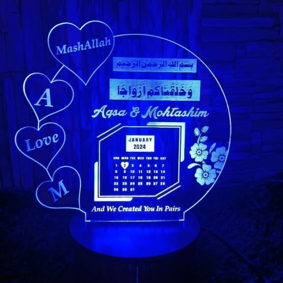 Customize 3D Illusion Calendar Lamp, Night Lamp, Lamp, Decoration Piece, Home Decor