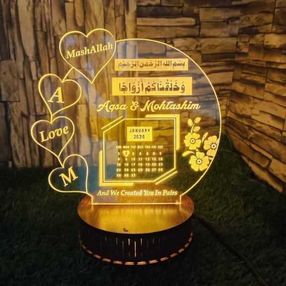 Customize 3D Illusion Calendar Lamp, Night Lamp, Lamp, Decoration Piece, Home Decor