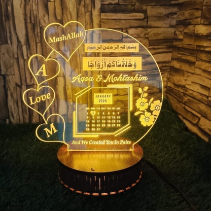 Customize 3D Illusion Calendar Lamp, Night Lamp, Lamp, Decoration Piece, Home Decor