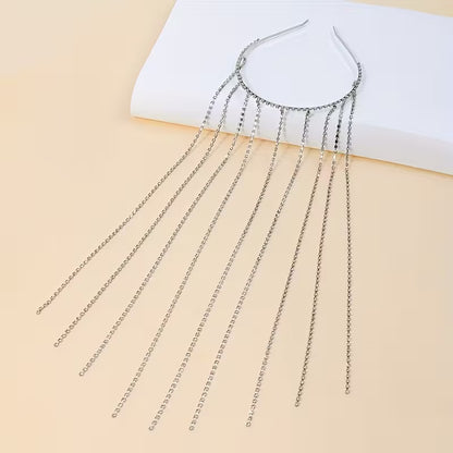 Crystal Tassel Headband – Elegant Hair Hoop for Women & Girls - Mux E Mart
