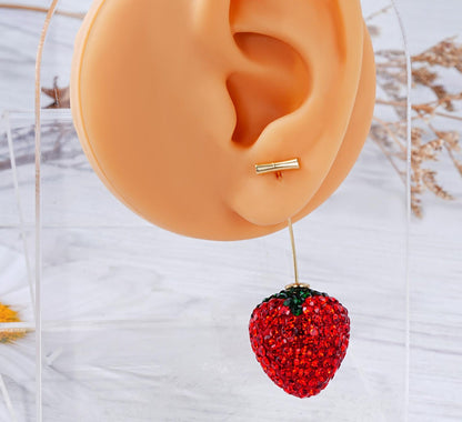 Strawberry Earrings – Handmade Cute Fruit Dangle Jewelry - Mux E Mart