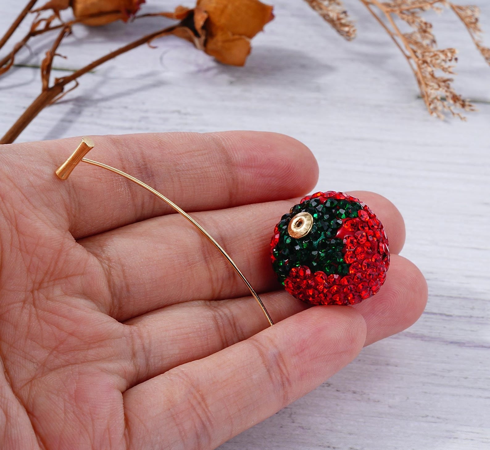 Strawberry Earrings – Handmade Cute Fruit Dangle Jewelry - Mux E Mart