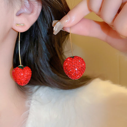 Strawberry Earrings – Handmade Cute Fruit Dangle Jewelry